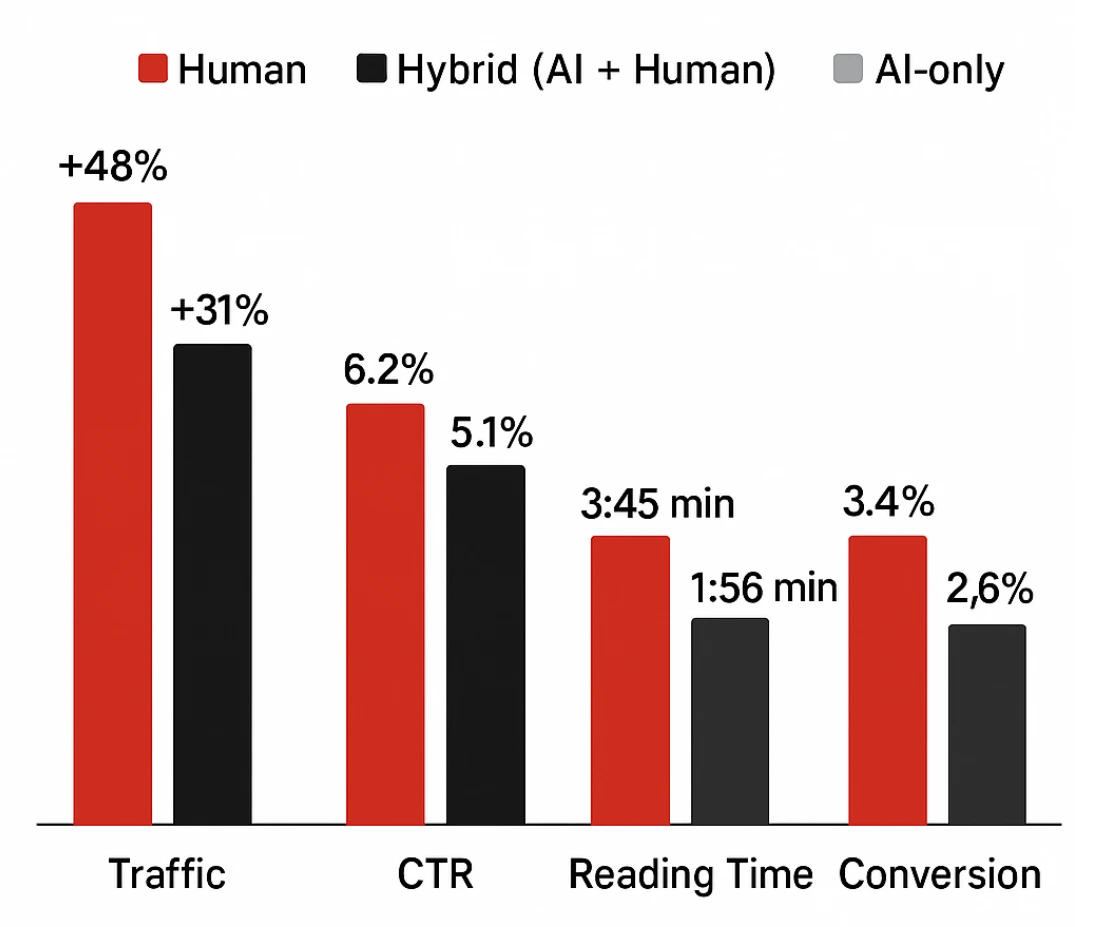 rezultati pisanje besedil človek ai hibridno