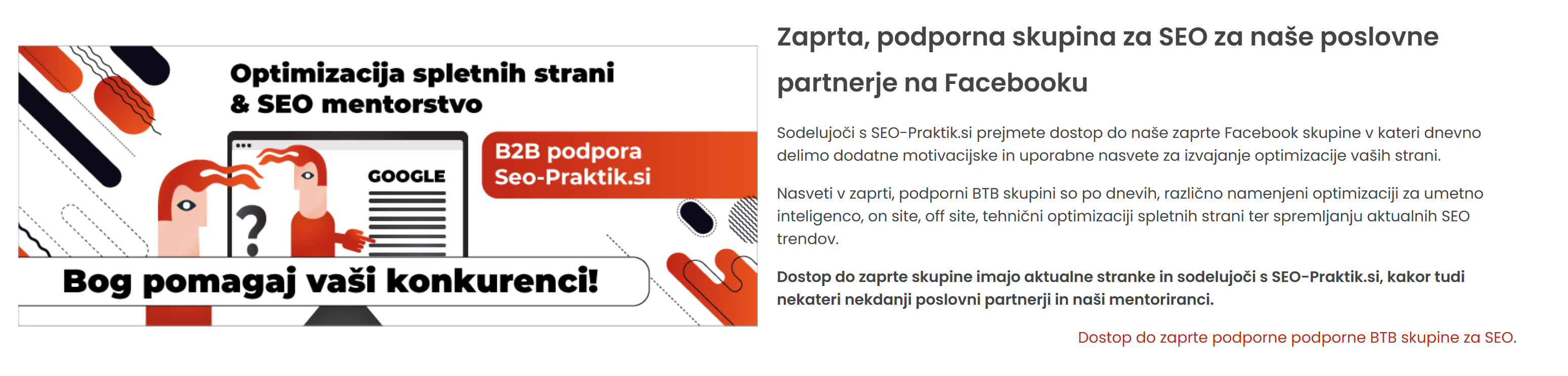 information gain zaprta skupina za seo na facebooku