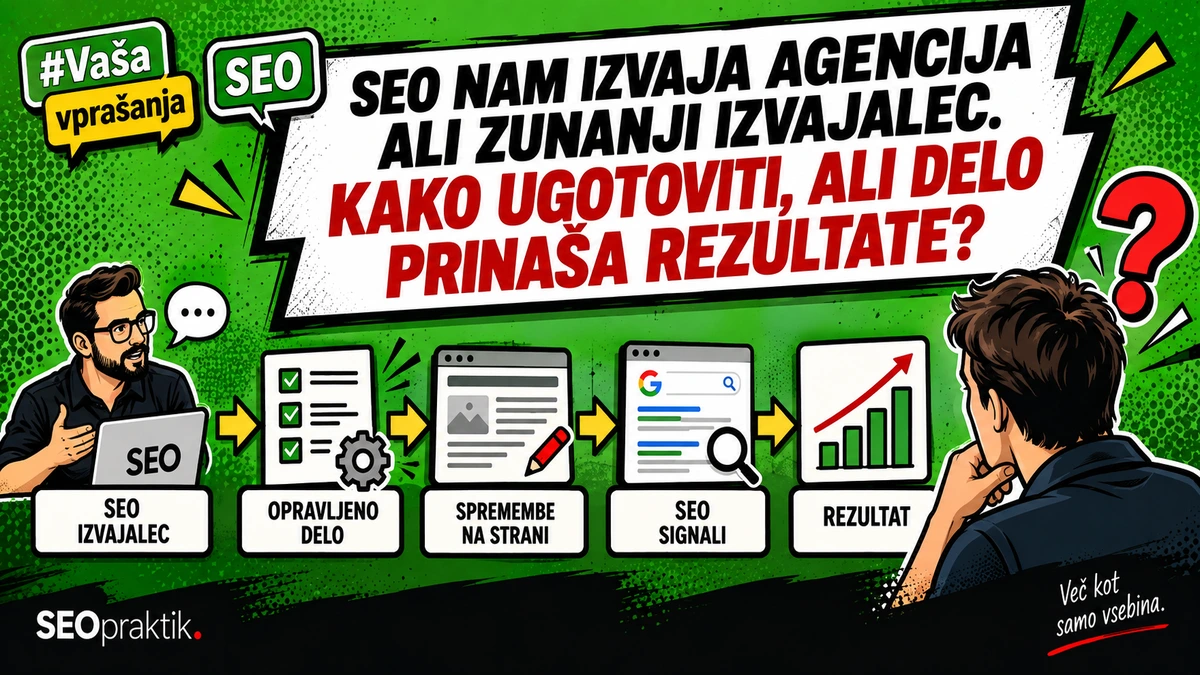 SEO nam izvaja agencija ali zunanji izvajalec. Kako ugotoviti, ali delo prinaša rezultate?